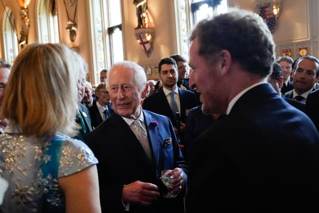 The King during a reception for recipients of The King’s Award for Enterprise, at Windsor Castle, Berkshire (Andrew Matthews/PA)