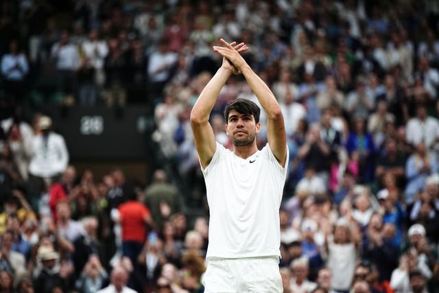 Carlos Alcaraz is through to another Wimbledon semi-final (Aaron Chown/PA)