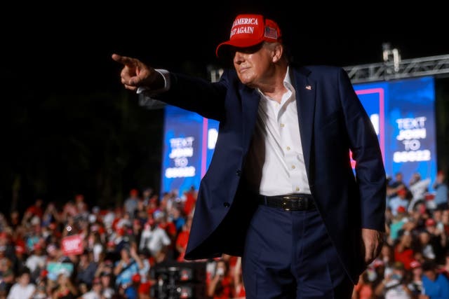 <p>Donald Trump attends a campaign rally in Florida on July 9. </p>