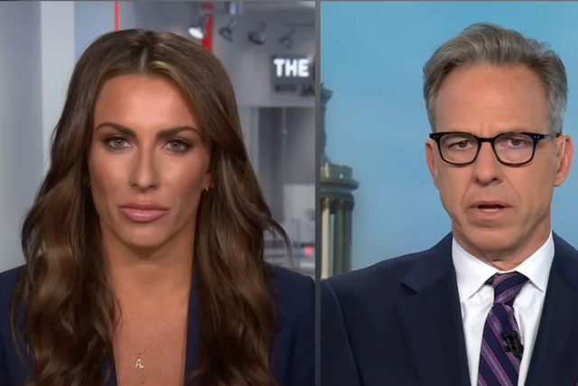 <p>Alyssa Farah Griffin (left), pictured during a CNN interview with Jake Tapper on Thursday warns that some of Project 2025’s elements are ‘actionable’</p>