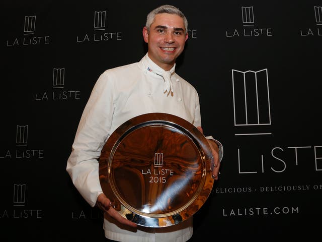 Benoit Violier, chef of the Restaurant de l'Hôtel de Ville, poses for a photo after been awarded First restaurant of La Liste Award in Paris