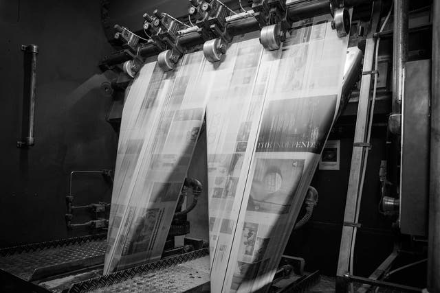 The presses on ‘The Independent’ and ‘Independent on Sunday’ have rolled for the last time at our print sites across the country