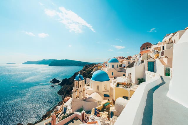 <p>The Greek island of Santorini </p>