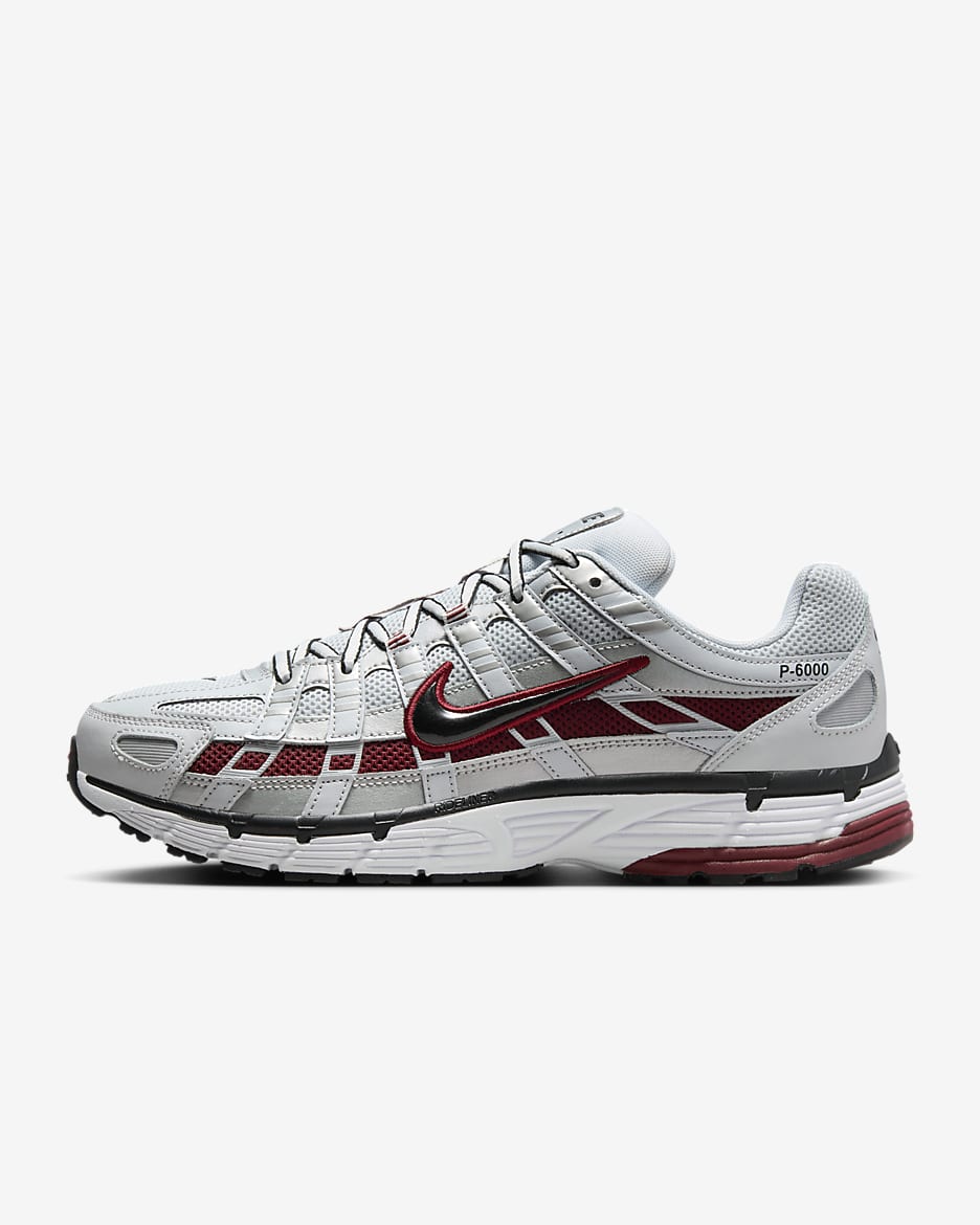 Nike P-6000 Shoes - Pure Platinum/Metallic Platinum/White/Dark Team Red