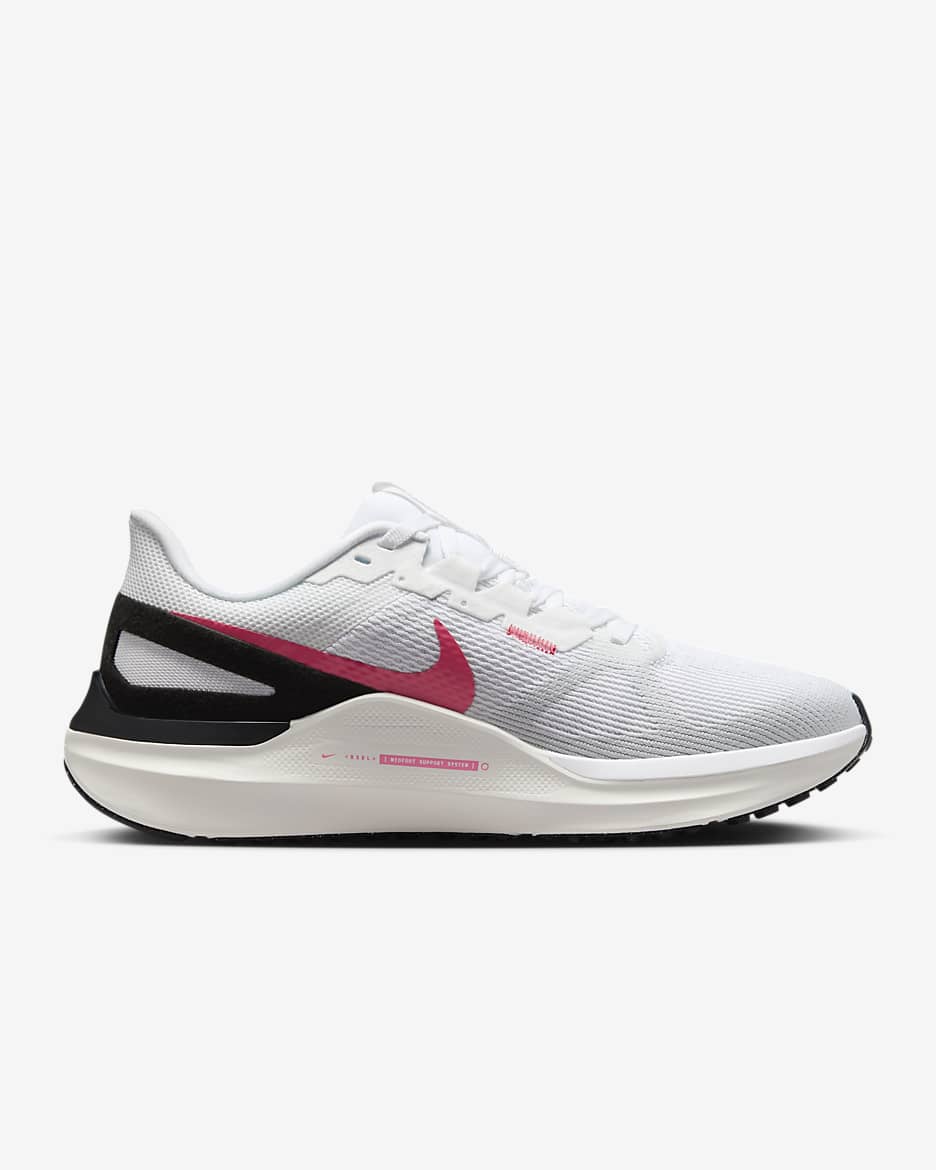 Chaussure de running sur route Nike Structure 25 pour femme - Blanc/Aster Pink/Pure Platinum/Noir