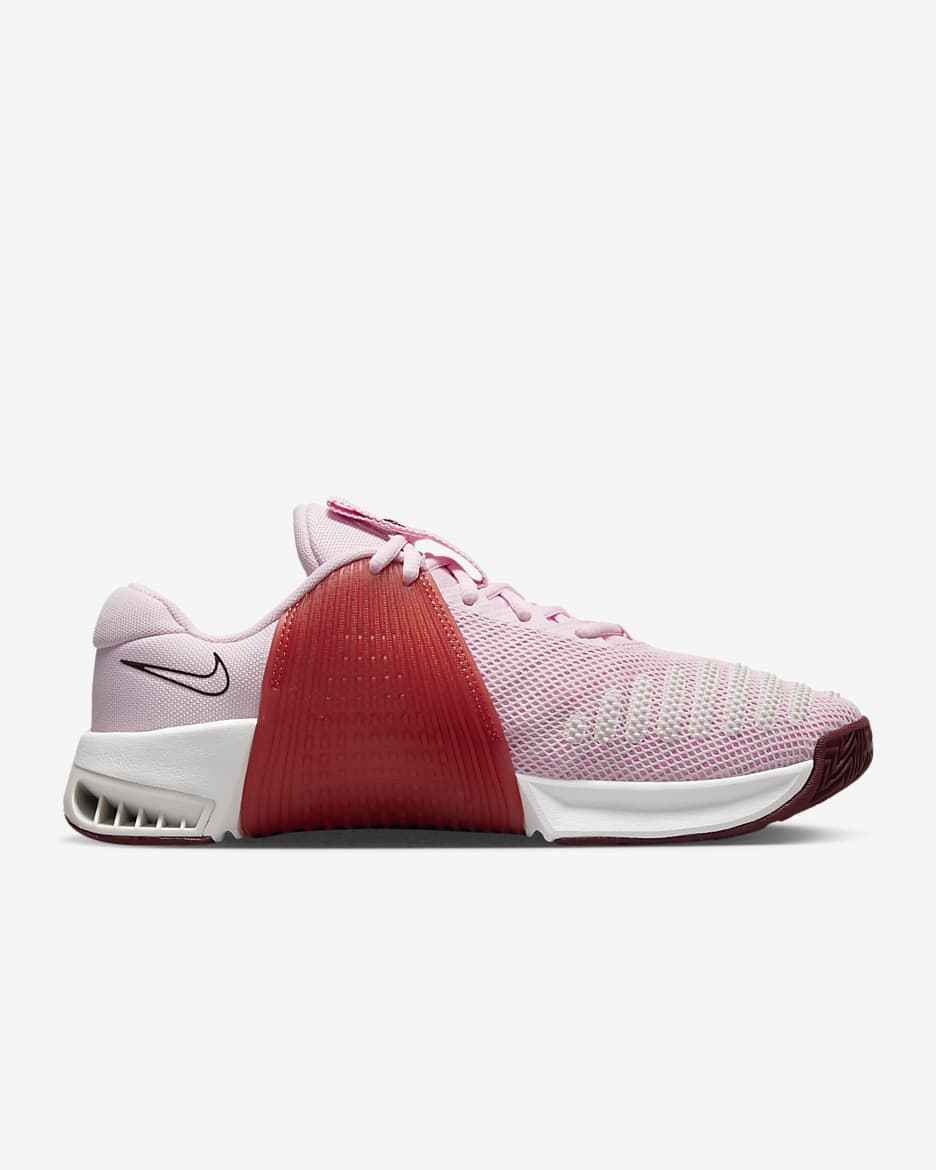 Nike Metcon 9 Kadın Antrenman Ayakkabısı - Pink Foam/Platinum Tint/Adobe/Dark Team Red