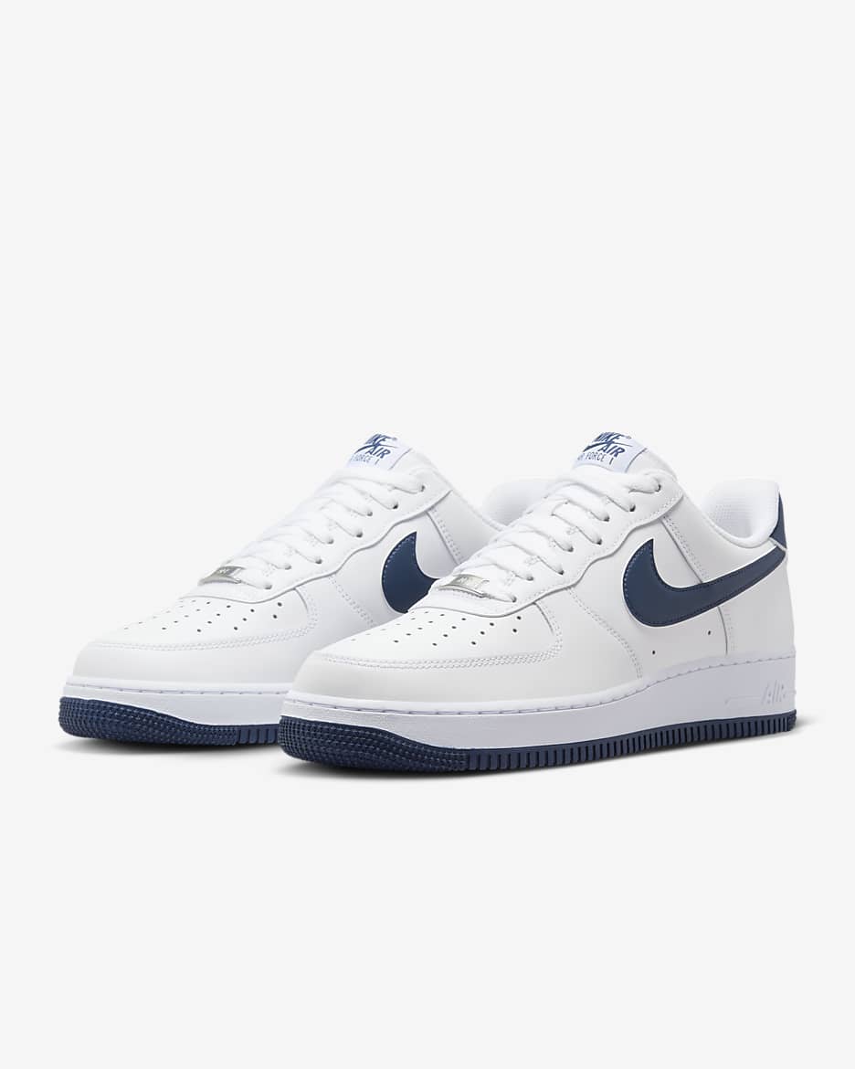 Nike Air Force 1 '07 Zapatillas - Hombre - Blanco/Blanco/Midnight Navy