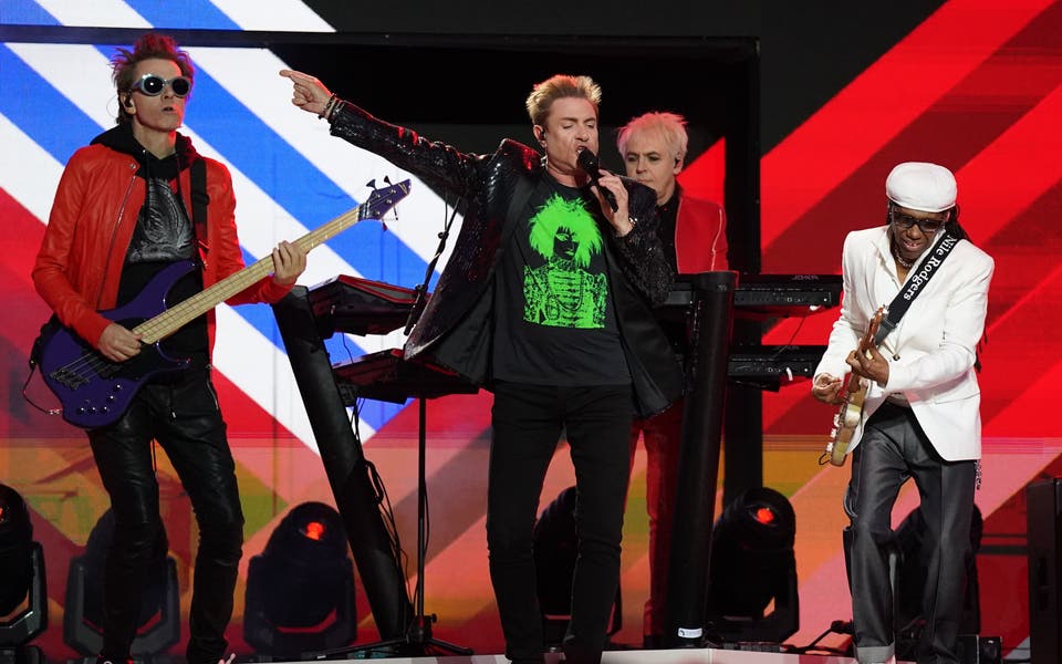 Duran Duran pay homage to British fashion during Platinum Party performance