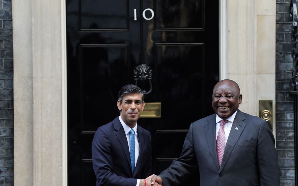 Sunak hosts Ramaphosa at No 10 to deepen UK-South Africa ties