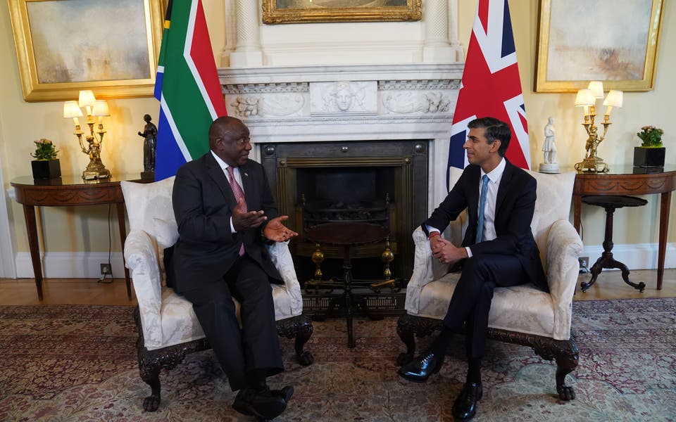 Sunak and Ramaphosa agree need for ‘next level’ UK-South Africa links