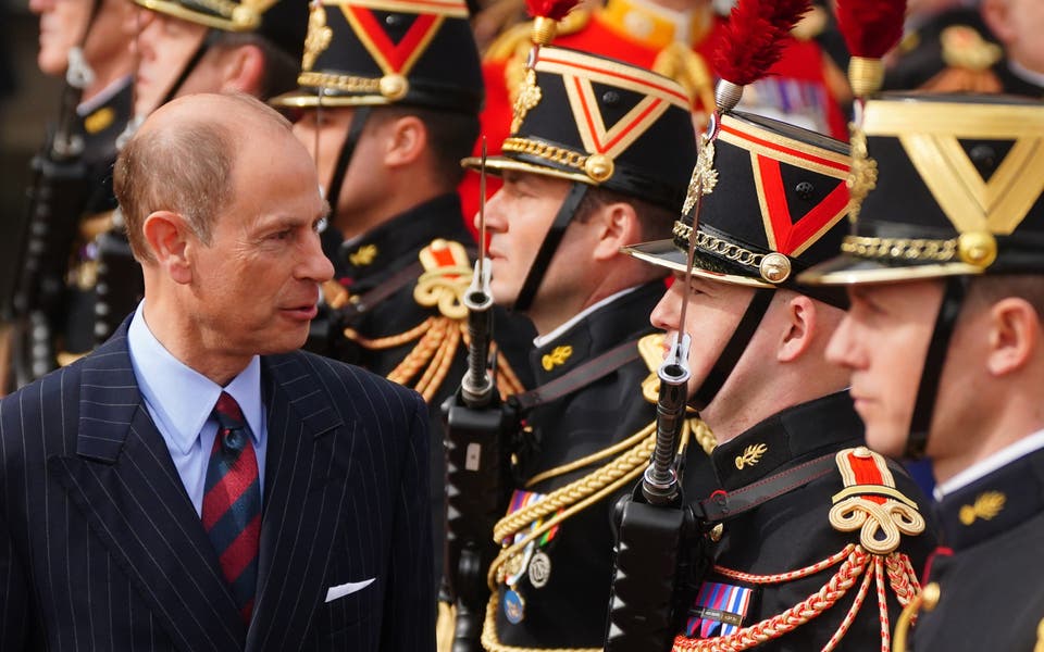 Edward and Sophie inspect UK and French troops to celebrate Entente Cordiale