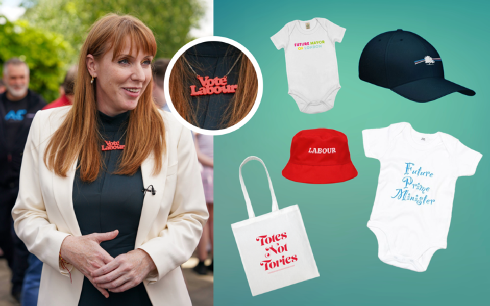 Election merch madness! Bucket hat, baseball cap or babygro? 