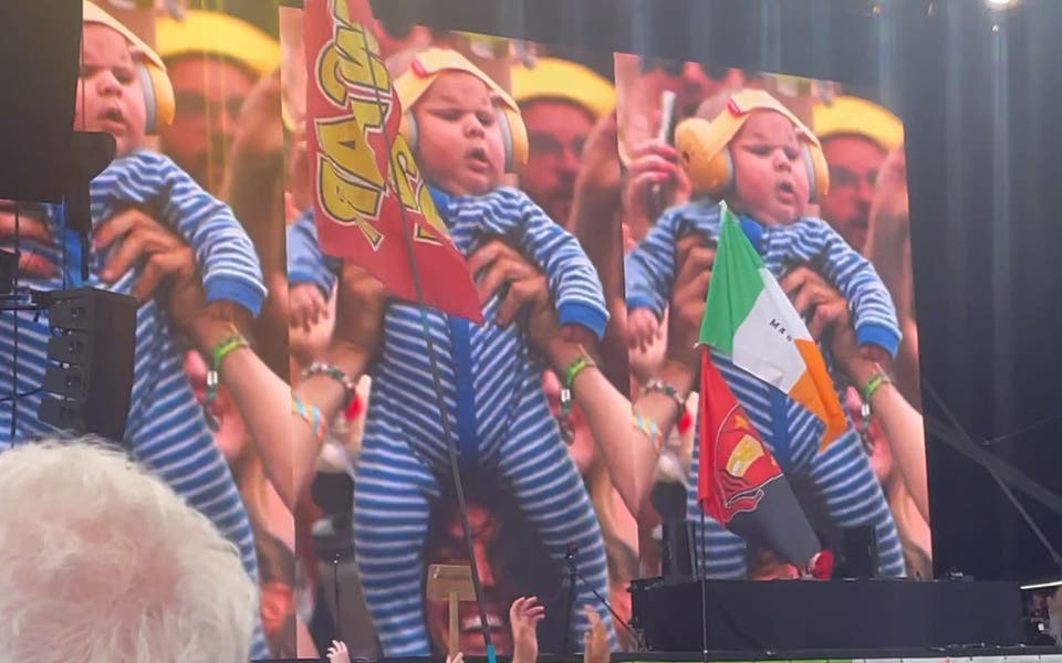 ‘Oh my god, this baby’: 10-week-old steals show at Annie Mac’s Glastonbury set