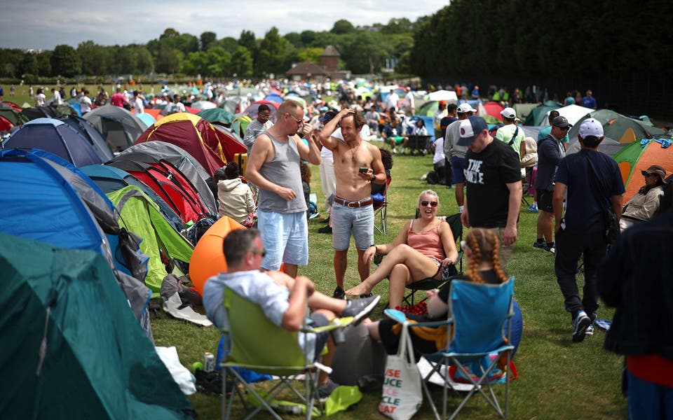 Wimbledon fans join queue for tickets 24 hours before tennis starts