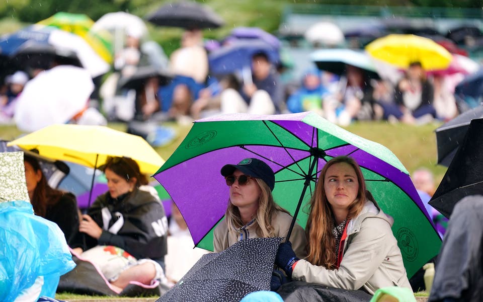 ‘Terrible’ weather blamed for low Wimbledon crowds