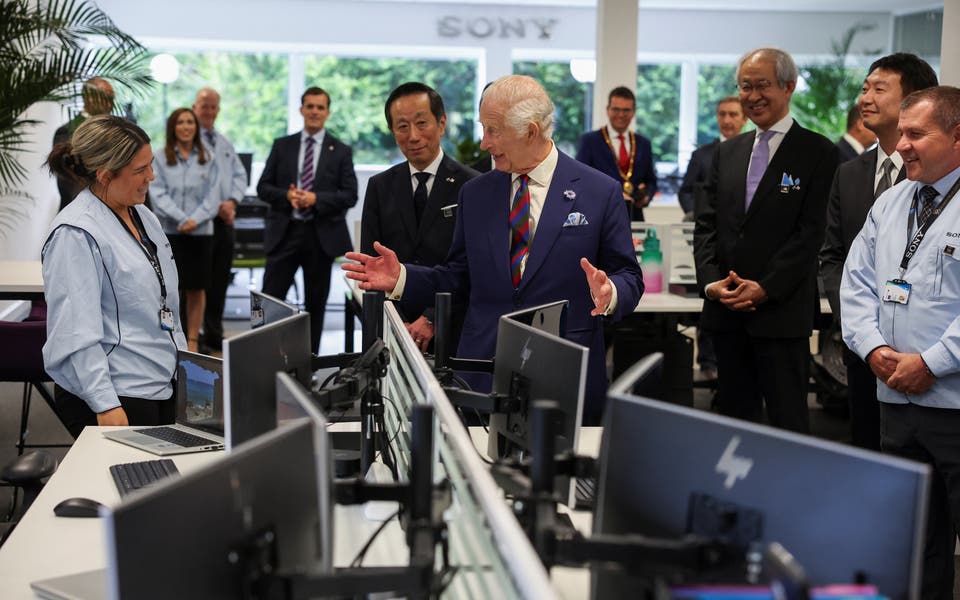 King visits ‘my factory’ to mark 50 years of Sony in Wales