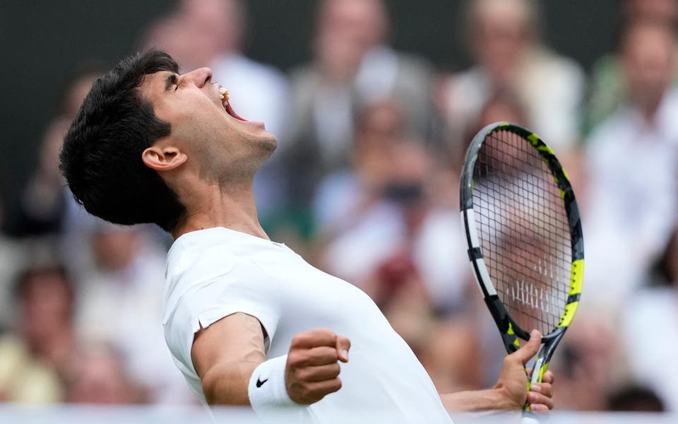 Alcaraz battles past Medvedev to reach back-to-back Wimbledon finals