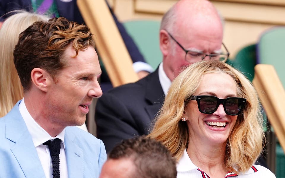 Julia Roberts and Benedict Cumberbatch among stars at men’s Wimbledon final