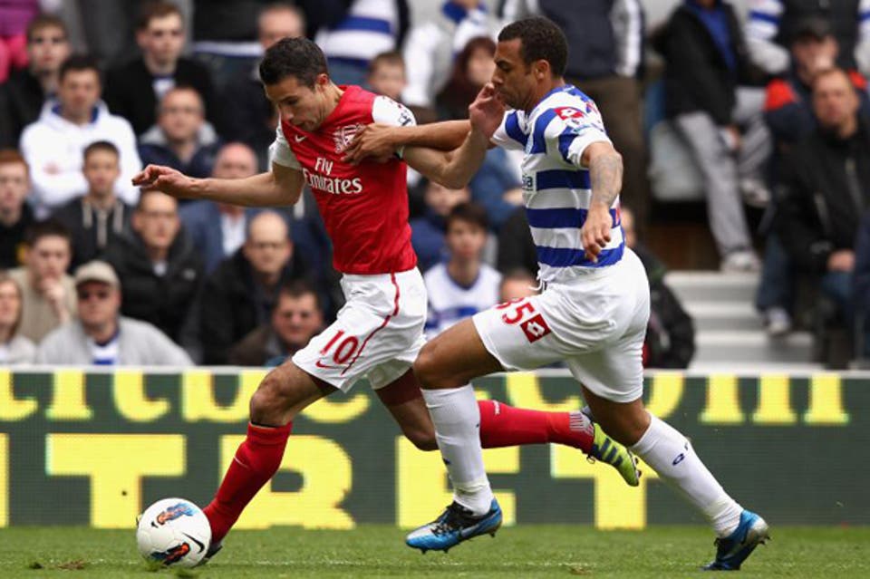 In action against Arsenal: Anton Ferdinand