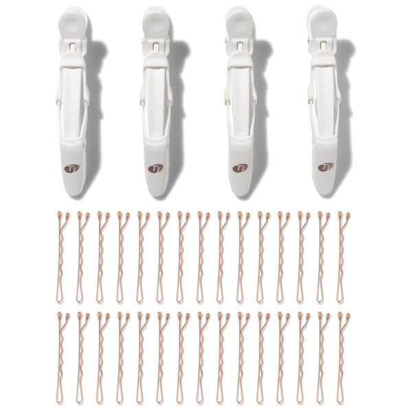 T3 Clip Kit with 4 Alligator Clips and 30 Rose Gold Bobby Pins