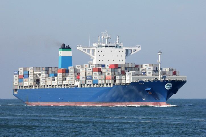 Mega container ship Dali Allided with berth at Port of Antwerp