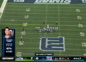 Graham Gano nails 55-yard FG to put Giants on the board vs. Seattle