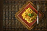 Rice Cooker Chicken Biriyani with Saffron Cream