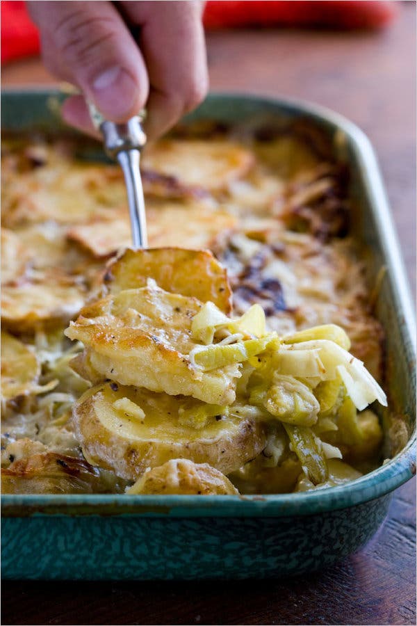 Potato and Leek Gratin with Cumin