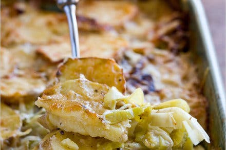 Potato and Leek Gratin with Cumin