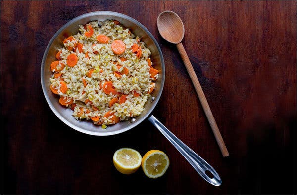 Brown Rice With Carrots and Leeks