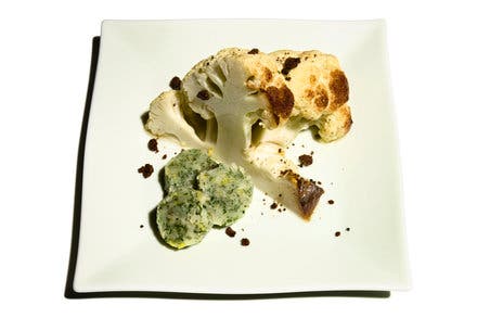 Whole Roasted Cauliflower With Black-Garlic Crumble and Parsley-Anchovy Butter