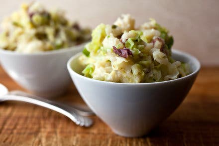 Smashed Red Potatoes With Cabbage