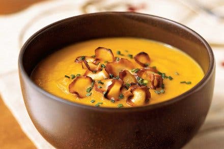 Carrot-Parsnip Soup With Parsnip Chips