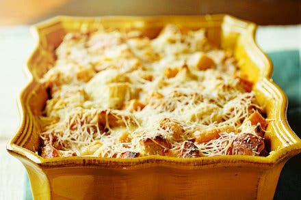 Savory Butternut Squash and Parmesan Bread Pudding