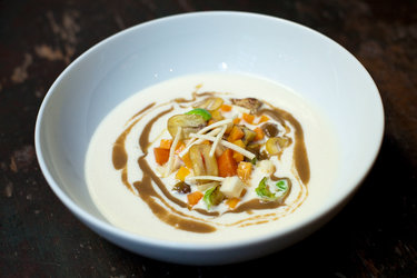 Image for Celery Root and Chestnut Soup With Brussels Sprouts