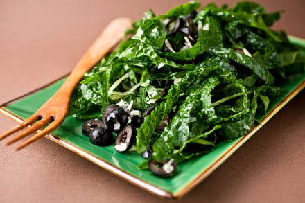 Black Kale and Black Olive Salad