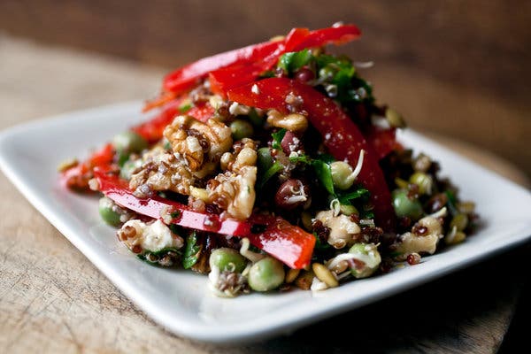 Quinoa, Lentil Sprout and Arugula Salad