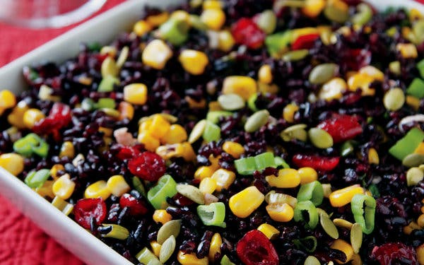 Black Rice, Corn and Cranberries