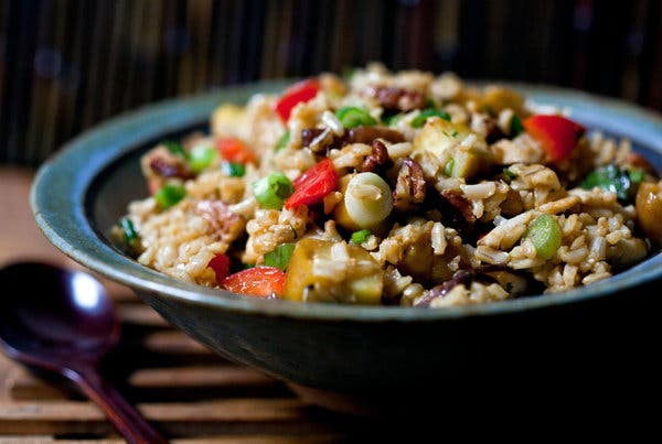 Mandarin Rice Stuffing With Chestnuts and Shiitake Mushrooms