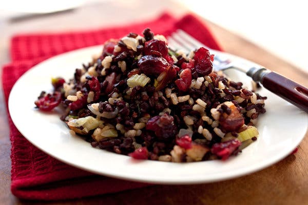 Wild Rice Stuffing With Apples, Pecans and Cranberries