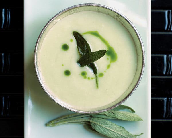 Jerusalem Artichoke Soup With Crispy Sage Leaves