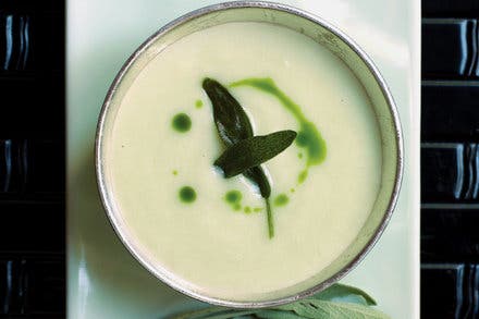 Jerusalem Artichoke Soup With Crispy Sage Leaves