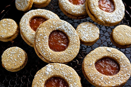 Image for Pistachio Linzer Cookies With Orange Marmalade