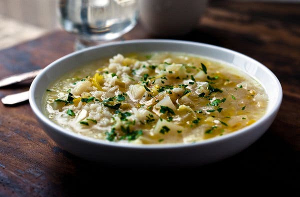 Leek, Turnip and Rice Soup