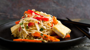 Image for Stir-Fried Tofu With Cabbage, Carrots and Red Peppers