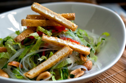 Image for Rice Noodle Salad With Crispy Tofu and Lime-Peanut Dressing