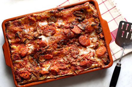 Image for Lasagna With Roasted Eggplant, Mushrooms and Carrots