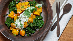 Image for Golden Beet and Beet-Greens Salad with Yogurt, Mint and Dill