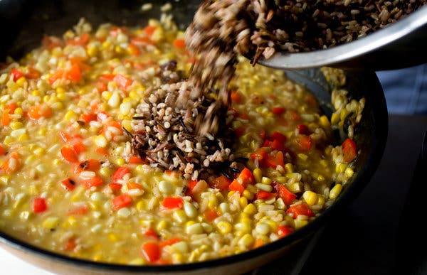 Wild Rice and Arborio Risotto With Corn and Red Pepper