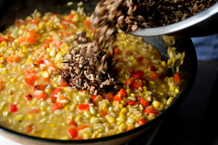 Image for Wild Rice and Arborio Risotto With Corn and Red Pepper